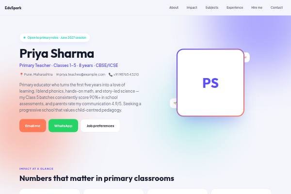 Primary Teacher (EduSpark) preview